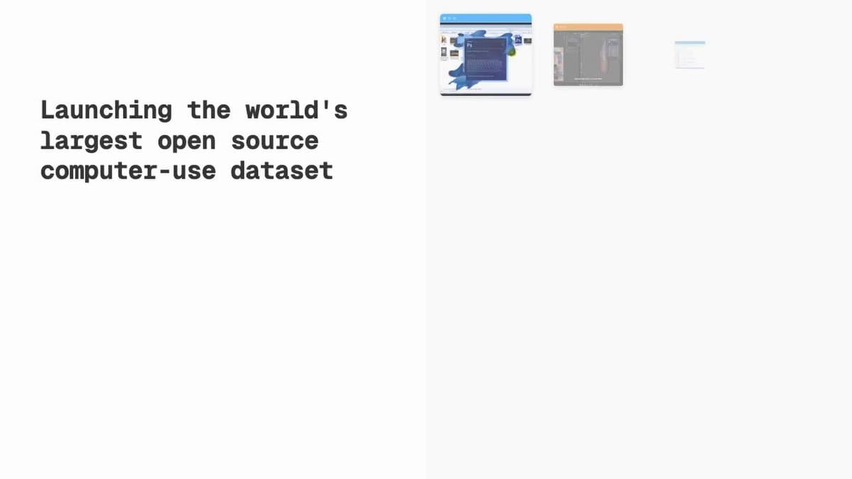 Massive Open-Source Dataset of Computer Screen Recordings Released to Train AI Agents