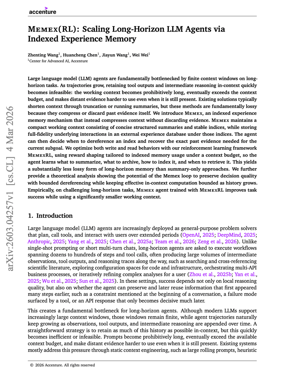 Accenture's Memex(RL) Revolutionizes AI Agent Memory for Complex Tasks