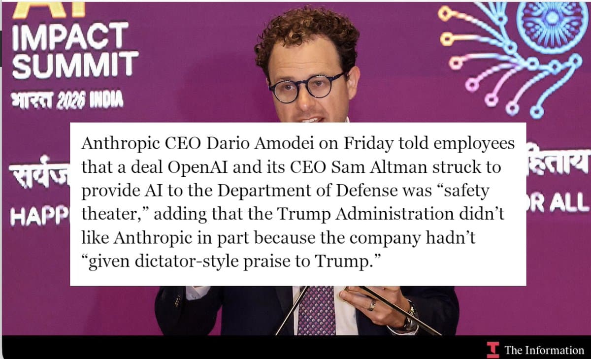 Anthropic CEO Slams OpenAI's Pentagon Deal as 'Safety Theater' in Rare Industry Confrontation