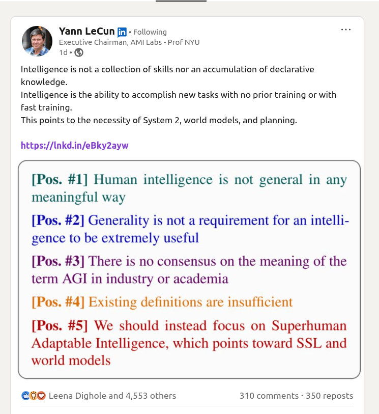 Yann LeCun Redefines Intelligence: Why This Changes Everything About AI Development