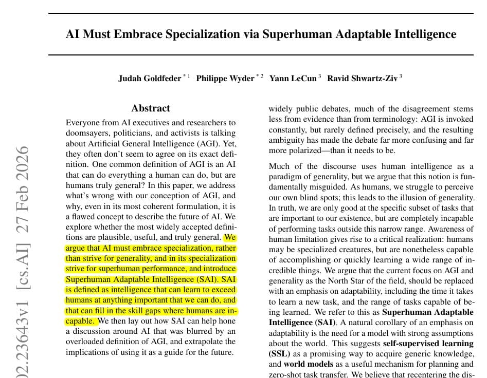 LeCun's Radical Vision: Why Superhuman Specialists, Not General AI, Are the Future