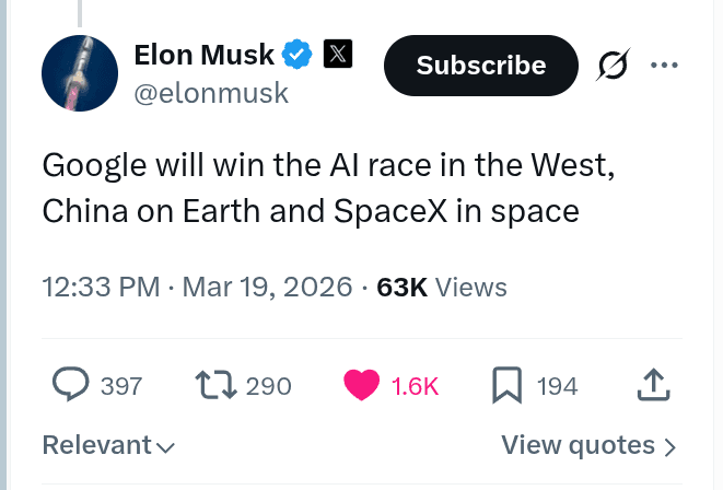 Rohan Paul Shares Link to Article Claiming 'China Will Win the AI Race on Earth'