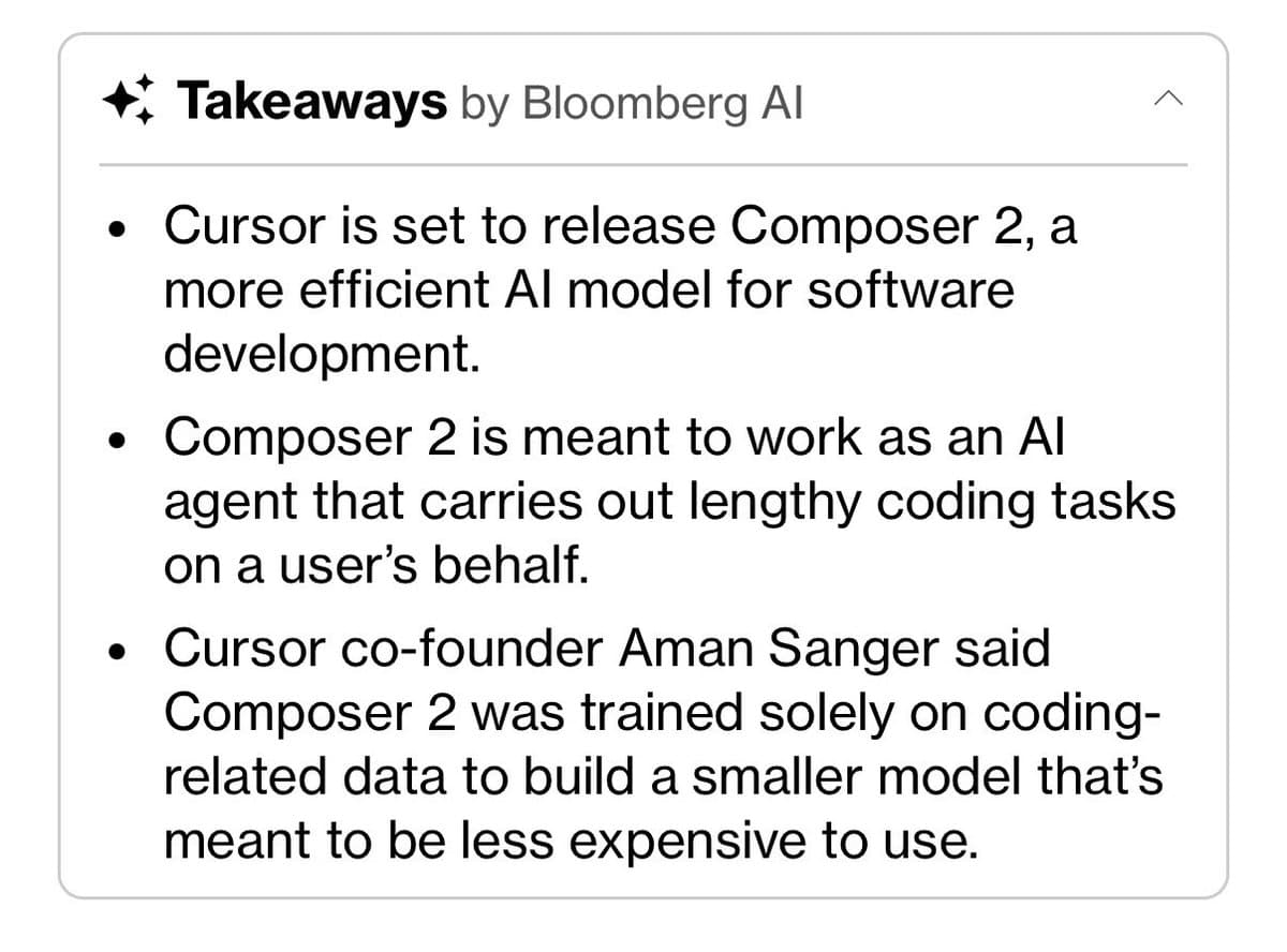 Cursor Announces Composer 2: Smaller, Cheaper Coding-Specific Model Targeting Claude Opus Performance