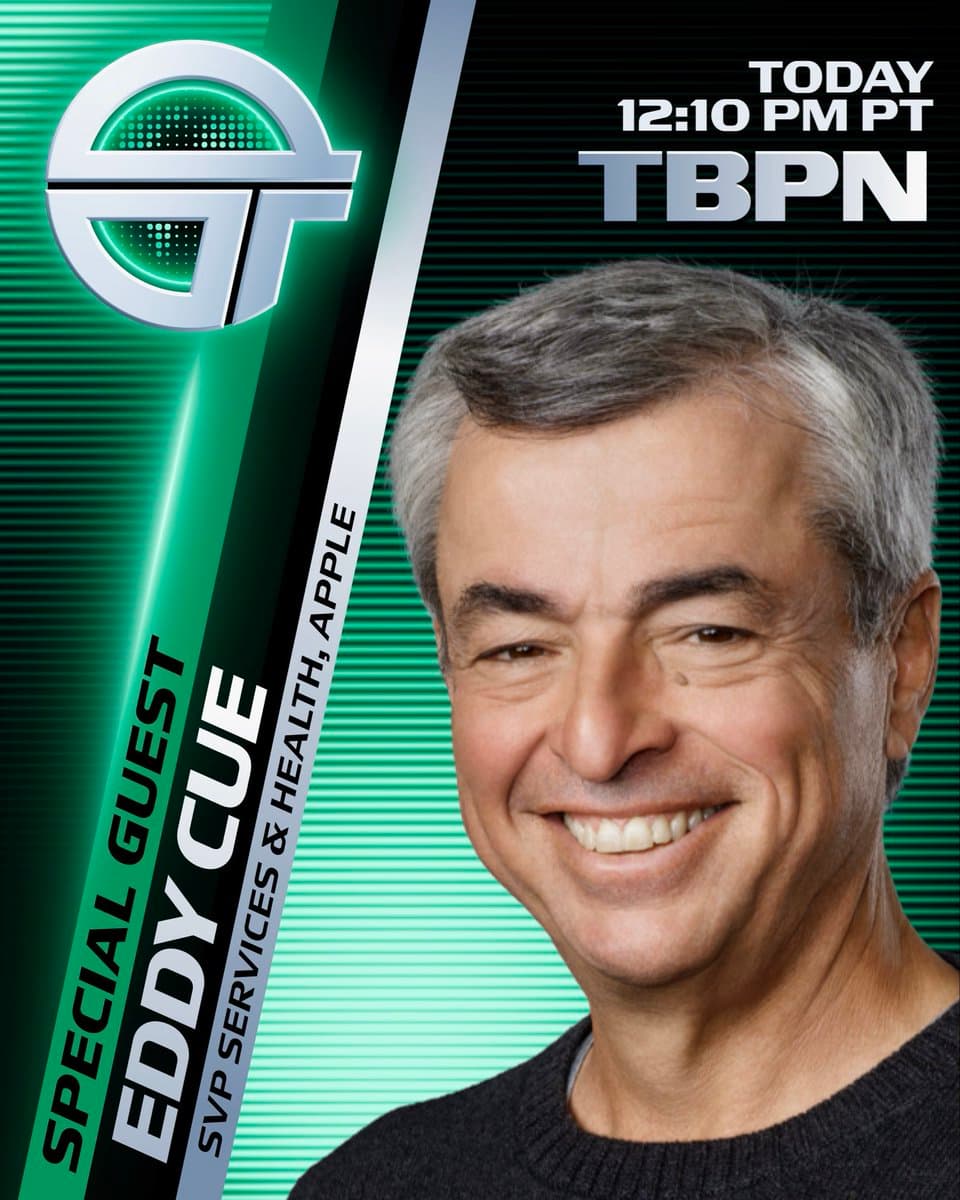 Apple's Eddy Cue to Appear on TBPN Podcast for Company's 50th Anniversary