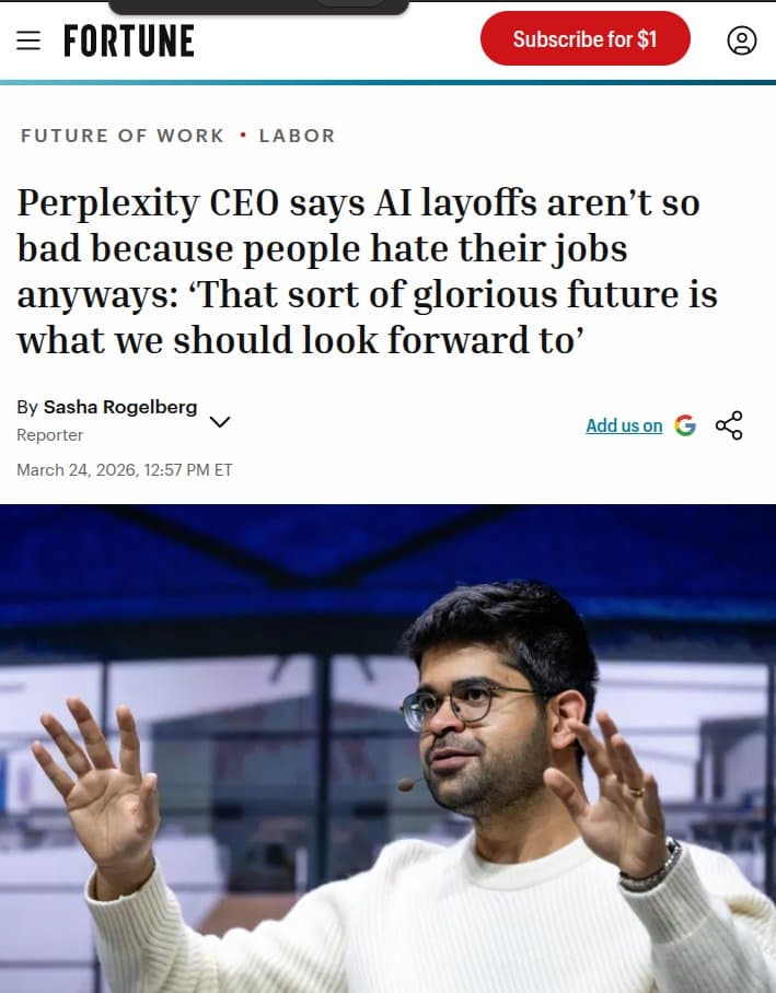 Perplexity CEO Aravind Srinivas Argues AI-Driven Layoffs Could Fuel Small Business Boom