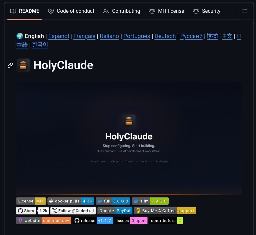 Claude Code, Gemini, and 50+ Dev Tools Dockerized into Single AI Coding Workstation