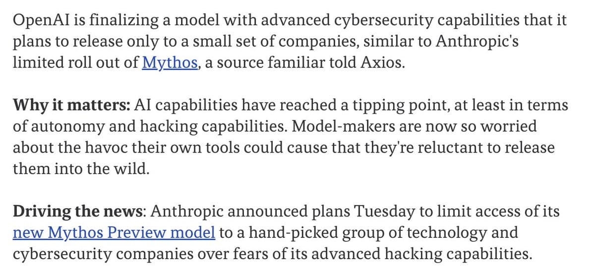OpenAI's 'Mythos' Model for Cybersecurity to Get Limited, Staggered Release