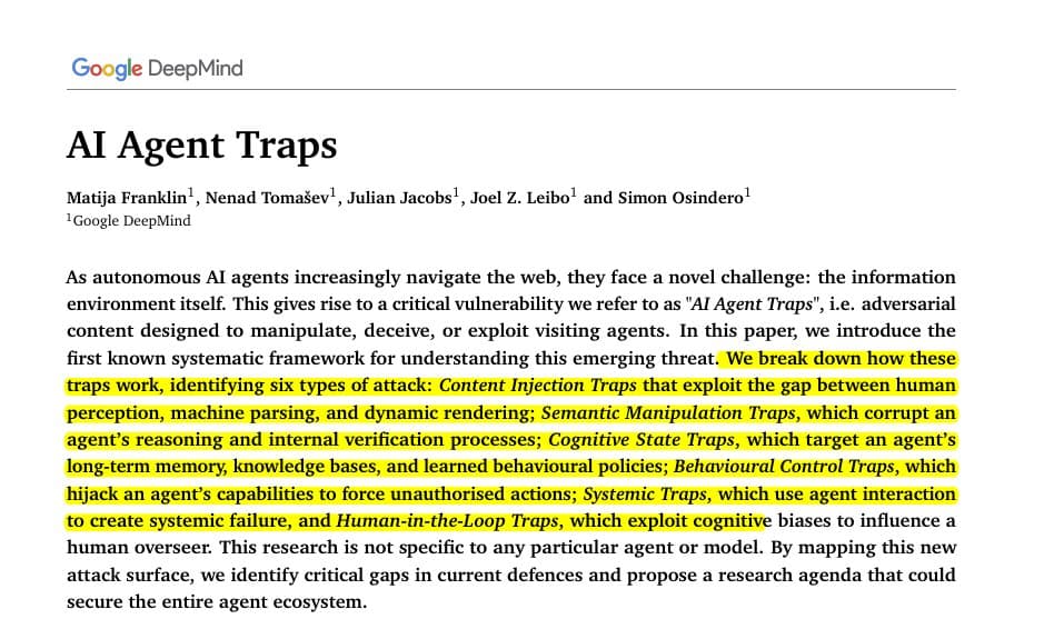 Google DeepMind: Web Environment, Not Model Weights, Is Key AI Agent Attack Surface
