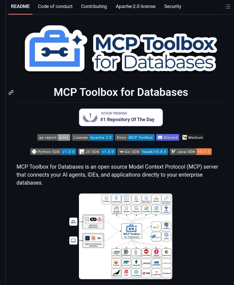 Google's MCP Toolbox Connects AI Agents to 20+ Databases in <10 Lines